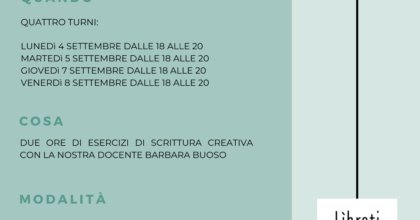 Workshop gratuiti di scrittura creativa